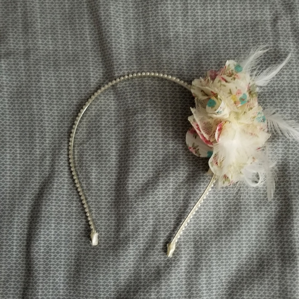 2/$10 - Pearl Headband with fabric flower